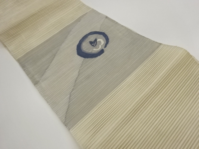 JAPANESE KIMONO / NAGOYA OBI FOR SUMMER / WOVEN ROUNDEL CREST 
